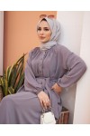 Tesettür Giy Çık Tunik Gri Model-441